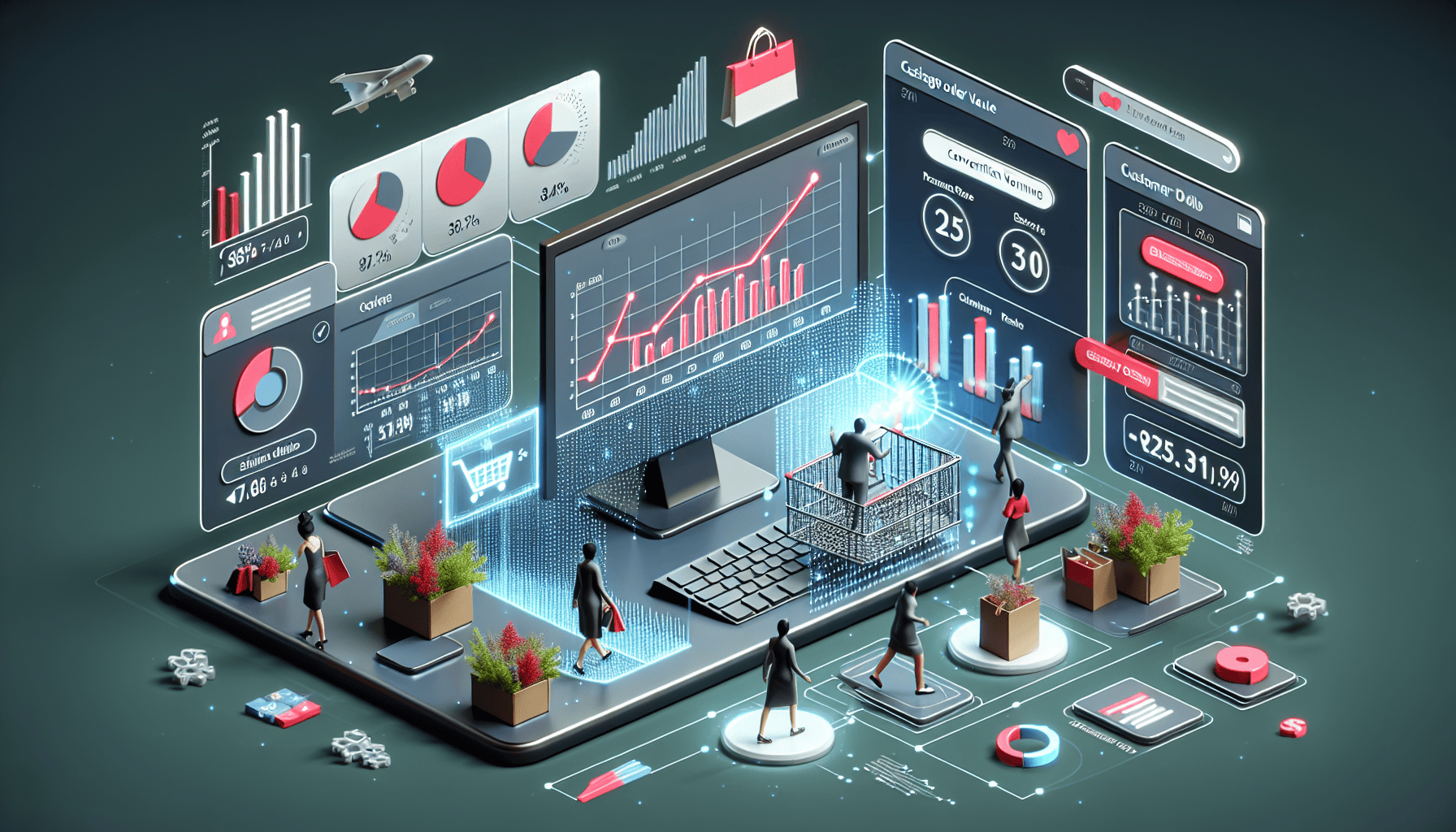 Illustration of sales performance metrics in an ecommerce setting