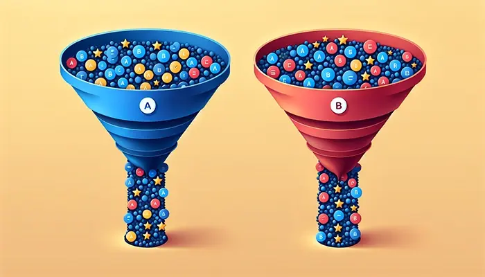 Illustration of A/B testing comparison